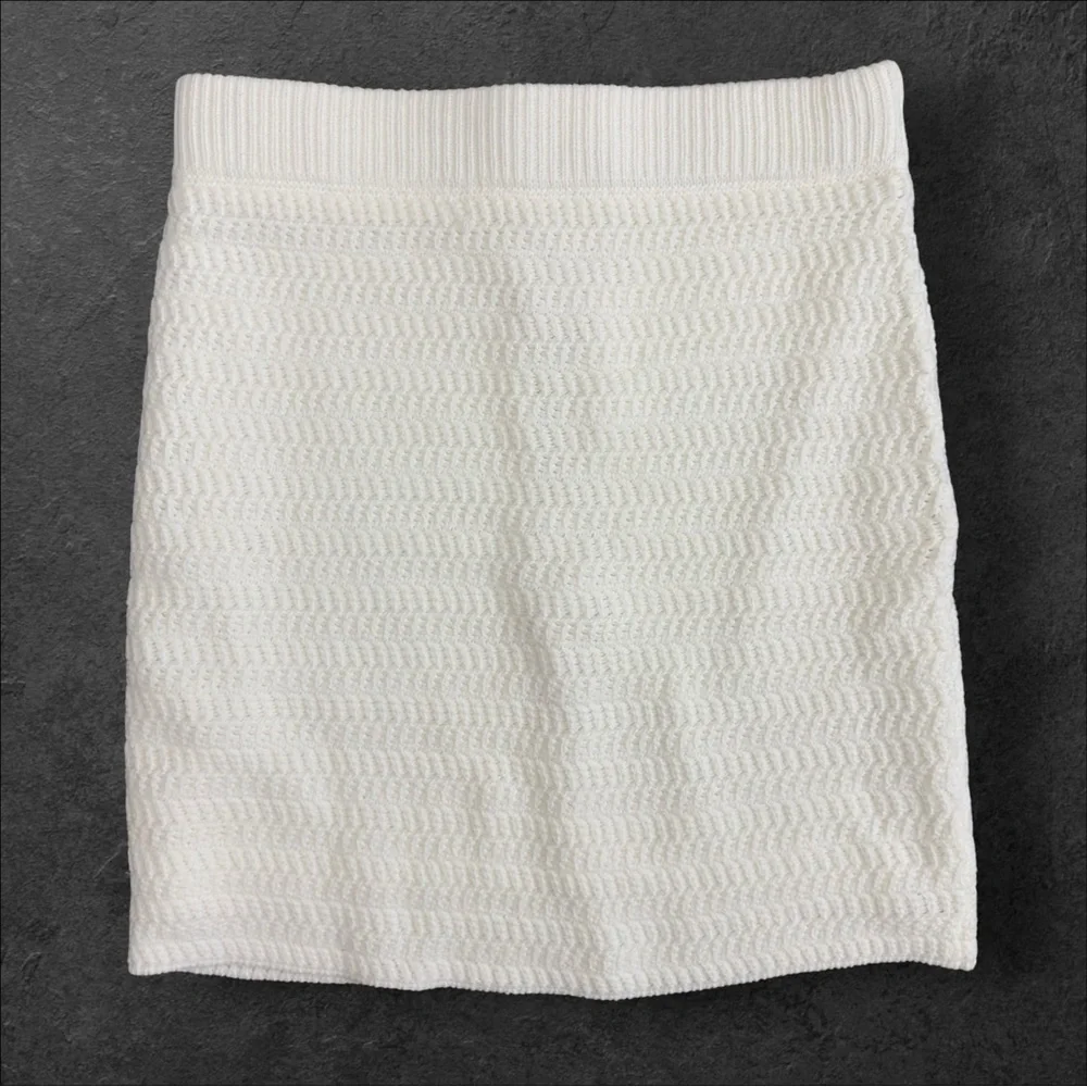 House Of Harlow 1960 Sweater Knit Mini Skirt Size XS Ivory White NWT
